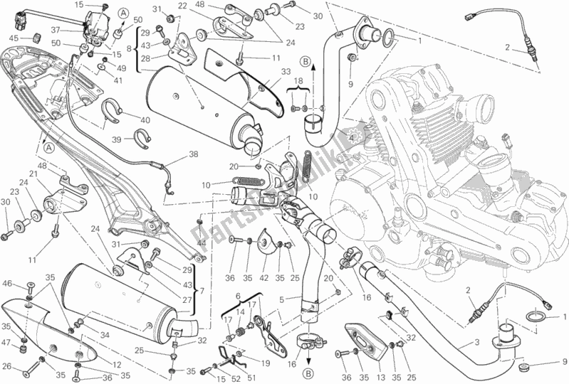 Wszystkie części do System Wydechowy Ducati Monster 795 ABS Thai 2014